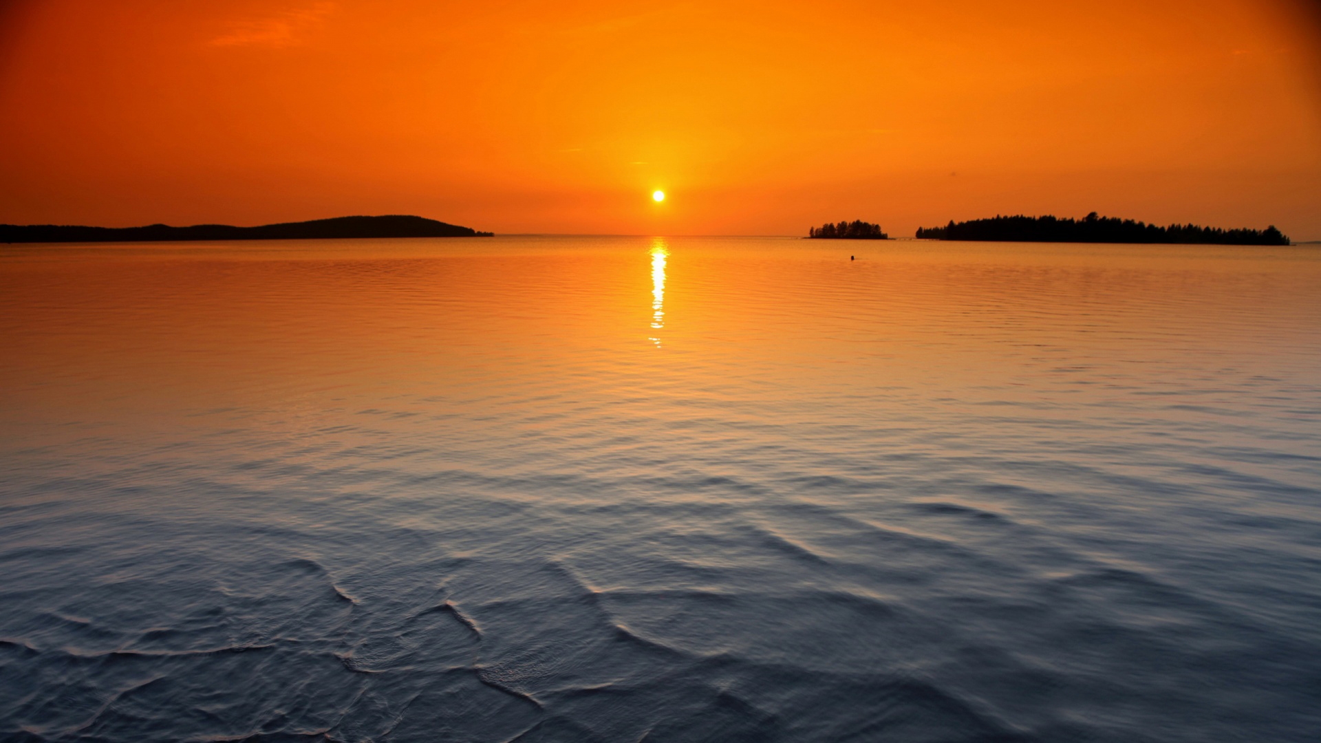 Orange horizon sunset wallpaper 1920x1080